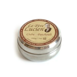 Sapone da barba Cedre-Patchouli di Le Père Lucien in ciotola di metallo da 200g.