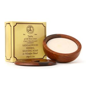 Sandalwood Herbal Shaving Soap in Wooden Bowl 100gr Taylor of Old Bond Street